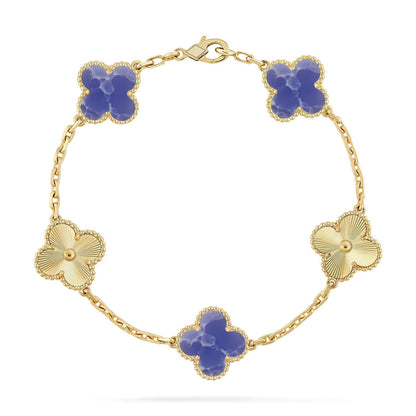 [RAFFINE]CLOVER 5 MOTIF BLUE VEINS BRACELET COLLECTION
