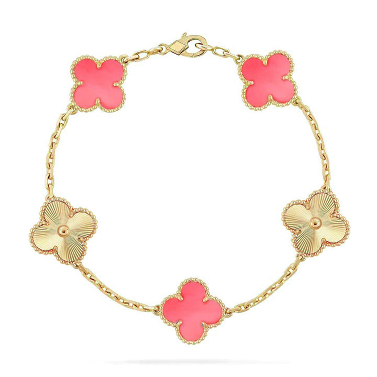 [RAFFINE] CLOVER 5 MOTIFS  PINK MOP BRACELET COLLECTION
