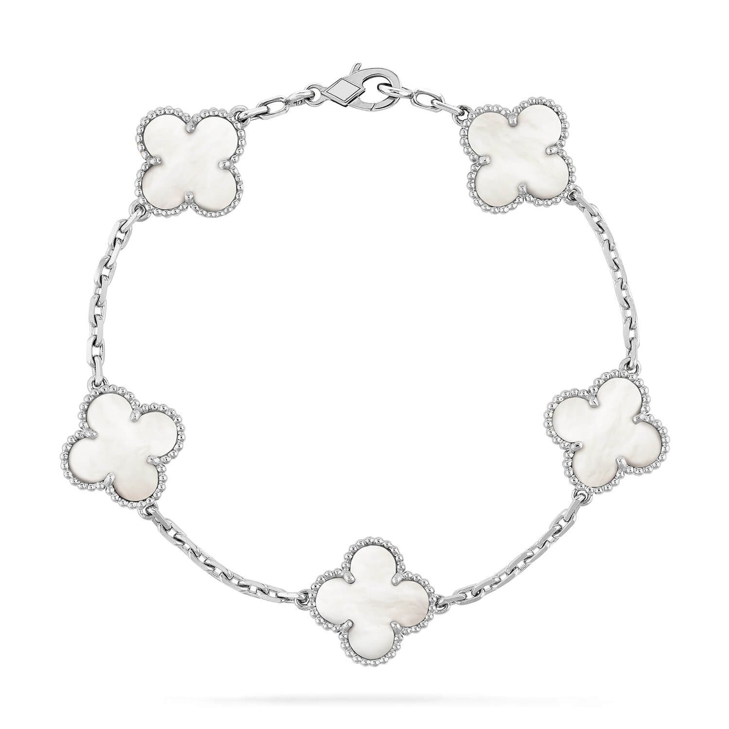 [RAFFINE]CLOVER SILVER MOP 5 MOTIF BRACELET