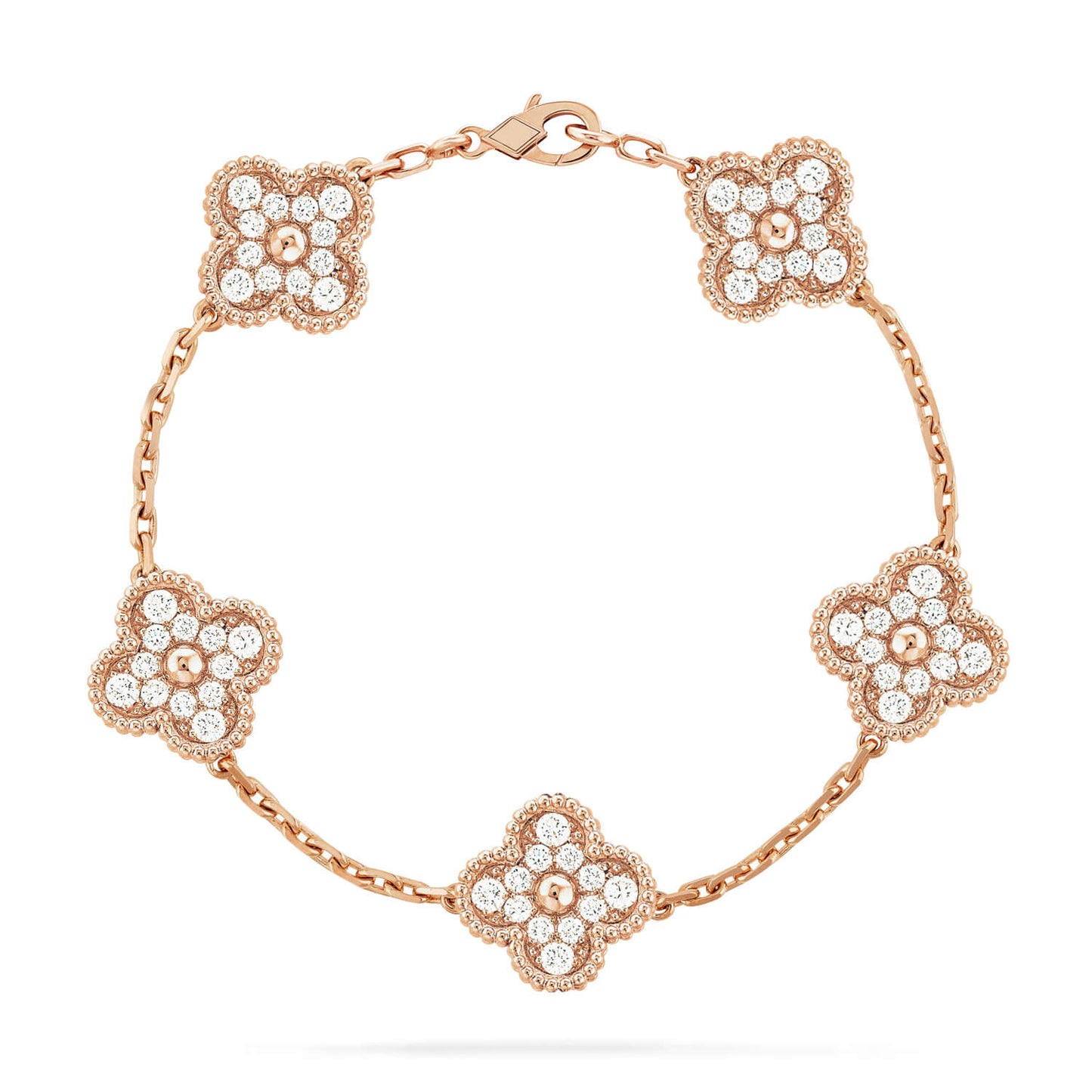[RAFFINE]CLOVER 5 MOTIFS  FULL DIAMOND BRACELET