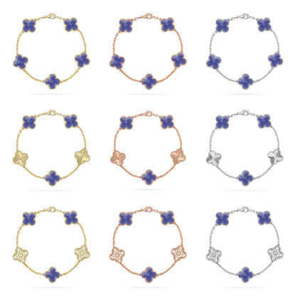 [RAFFINE]CLOVER 5 MOTIF BLUE VEINS BRACELET COLLECTION