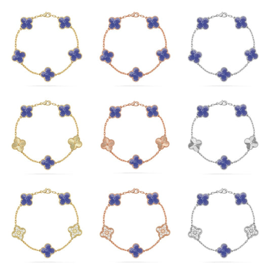 [LUXE]CLOVER 5 MOTIF BLUE VEINS BRACELET COLLECTION