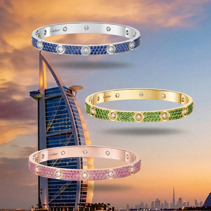 [RAFFINE]2026 PAVE GEMSTONE LOVE BRACELET 6.1MM 10 DIAMONDS
