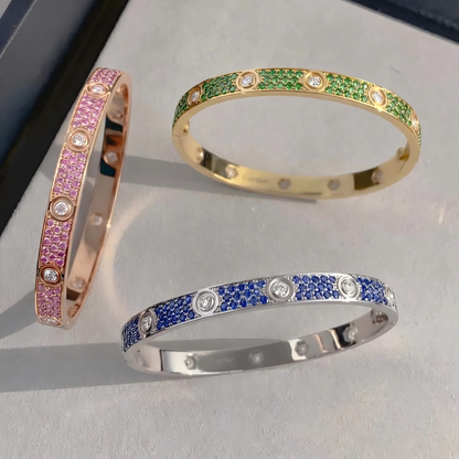 [RAFFINE]2026 PAVE GEMSTONE LOVE BRACELET 6.1MM 10 DIAMONDS