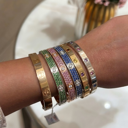 [RAFFINE]2026 PAVE GEMSTONE LOVE BRACELET 6.1MM 10 DIAMONDS