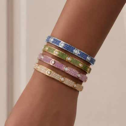 [RAFFINE]2026 PAVE GEMSTONE LOVE BRACELET 6.1MM 10 DIAMONDS