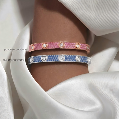 [RAFFINE]2026 PAVE GEMSTONE LOVE BRACELET 6.1MM 10 DIAMONDS