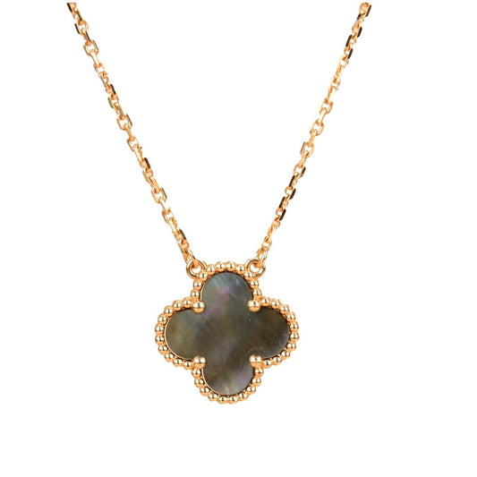[RAFFINE]CLOVER 15MM  GRAY MOTHER OF PEARL NECKLACE