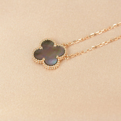 [RAFFINE]CLOVER 15MM  GRAY MOTHER OF PEARL NECKLACE