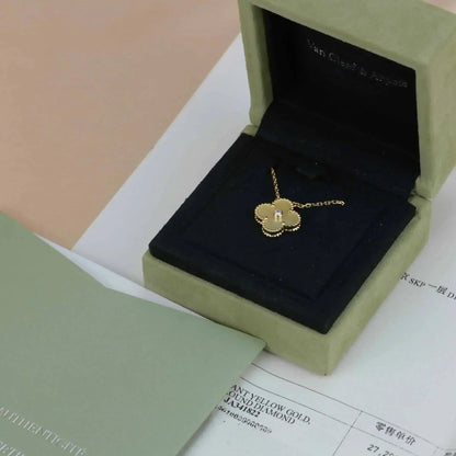 [RAFFINE]CLOVER 15MM DIAMOND GOLD MOTHER OF PEARL NECKLACE