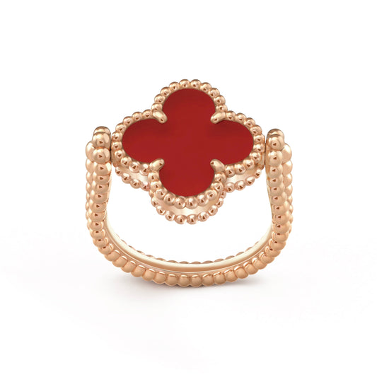 [RAFFINE]CLOVER RIVERSIBLE PINK GOLD RING