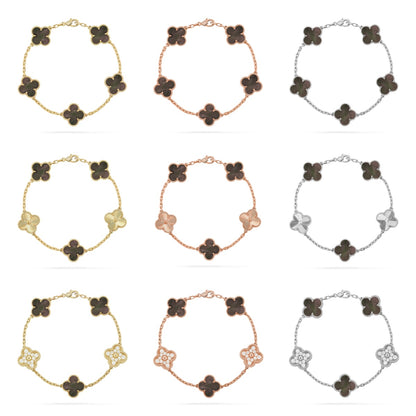 [RAFFINE] CLOVER 5 MOTIF GRAY MOP BRACELET COLLECTION