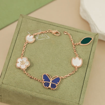 [RAFFINE] LUCKY SPRING SCHMETTERLING ARMBAND MIT 5 MOTIVEN