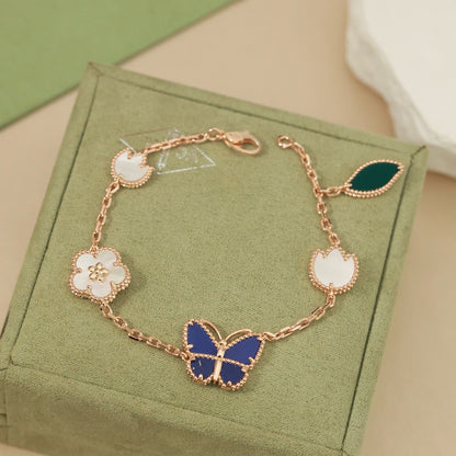 [RAFFINE]LUCKY SPRING BUTTERFLY 5 MOTIF BRACELET