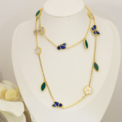 [RAFFINE]LUCKY SPRING SCHMETTERLING 15 BLUMEN-HALSKETTE