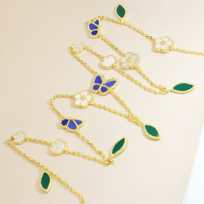 [RAFFINE]LUCKY SPRING SCHMETTERLING 15 BLUMEN-HALSKETTE