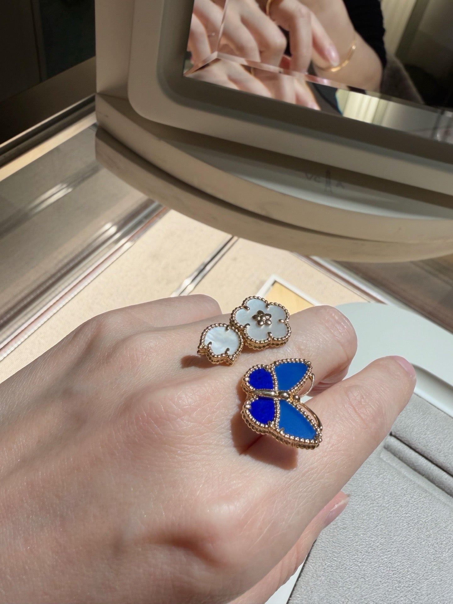[RAFFINE]LUCKY SPRING BUTTERFLY OPEN-FACE RINGS