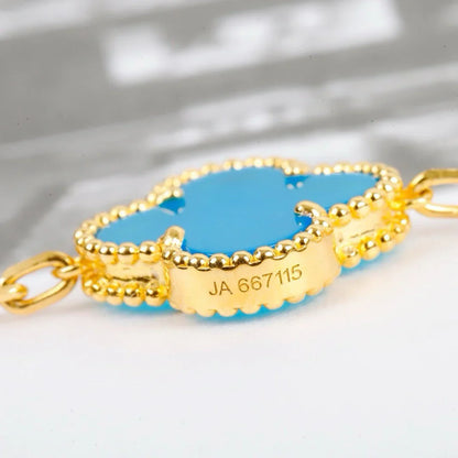 [RAFFINE] CLOVER 5 MOTIF TURQUOISE BRACELET COLLECTION