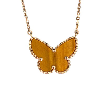 [RAFFINE] TIGER__ EYE BUTTERFLY NECKLACE