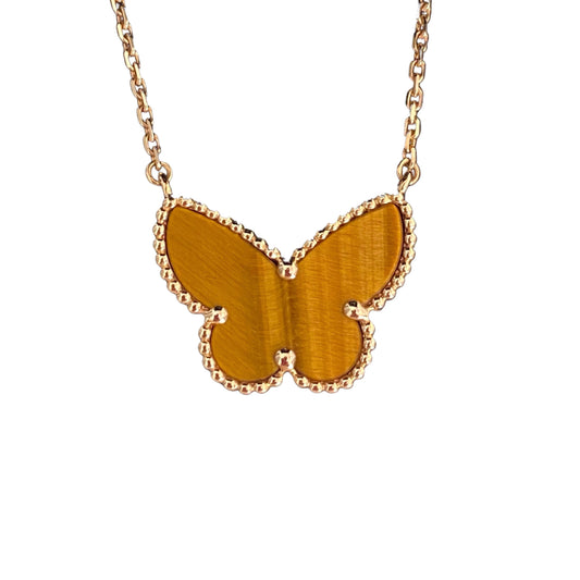 [RAFFINE] TIGER__ EYE BUTTERFLY NECKLACE
