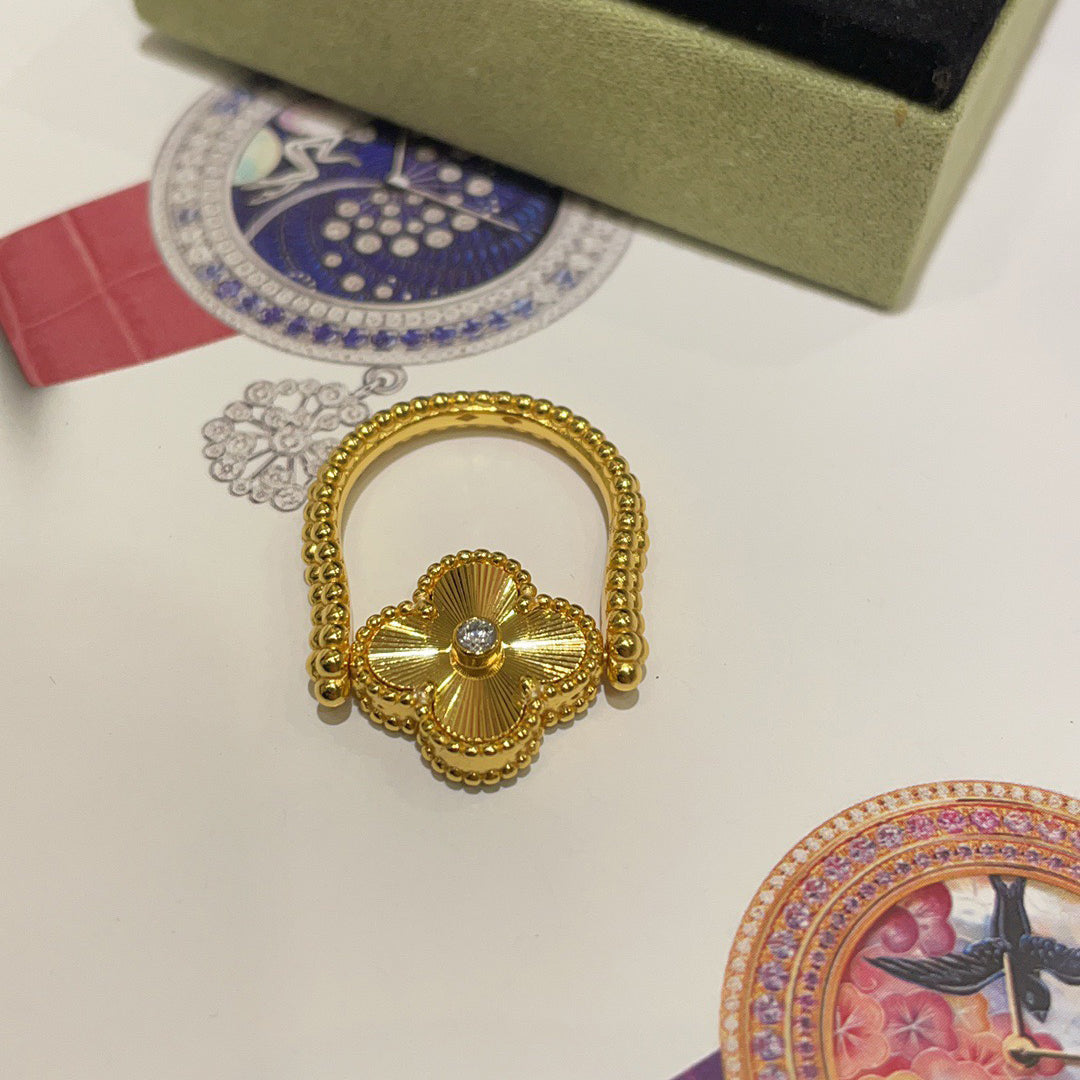 [LUXE]CLOVER RIVERSIBLE RING GOLD COLLECTION