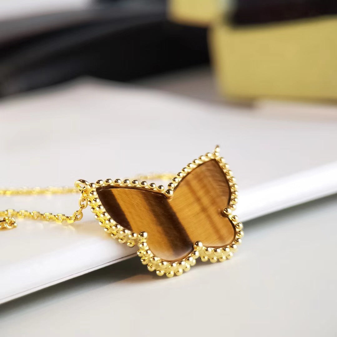 [RAFFINE] TIGER__ EYE BUTTERFLY NECKLACE