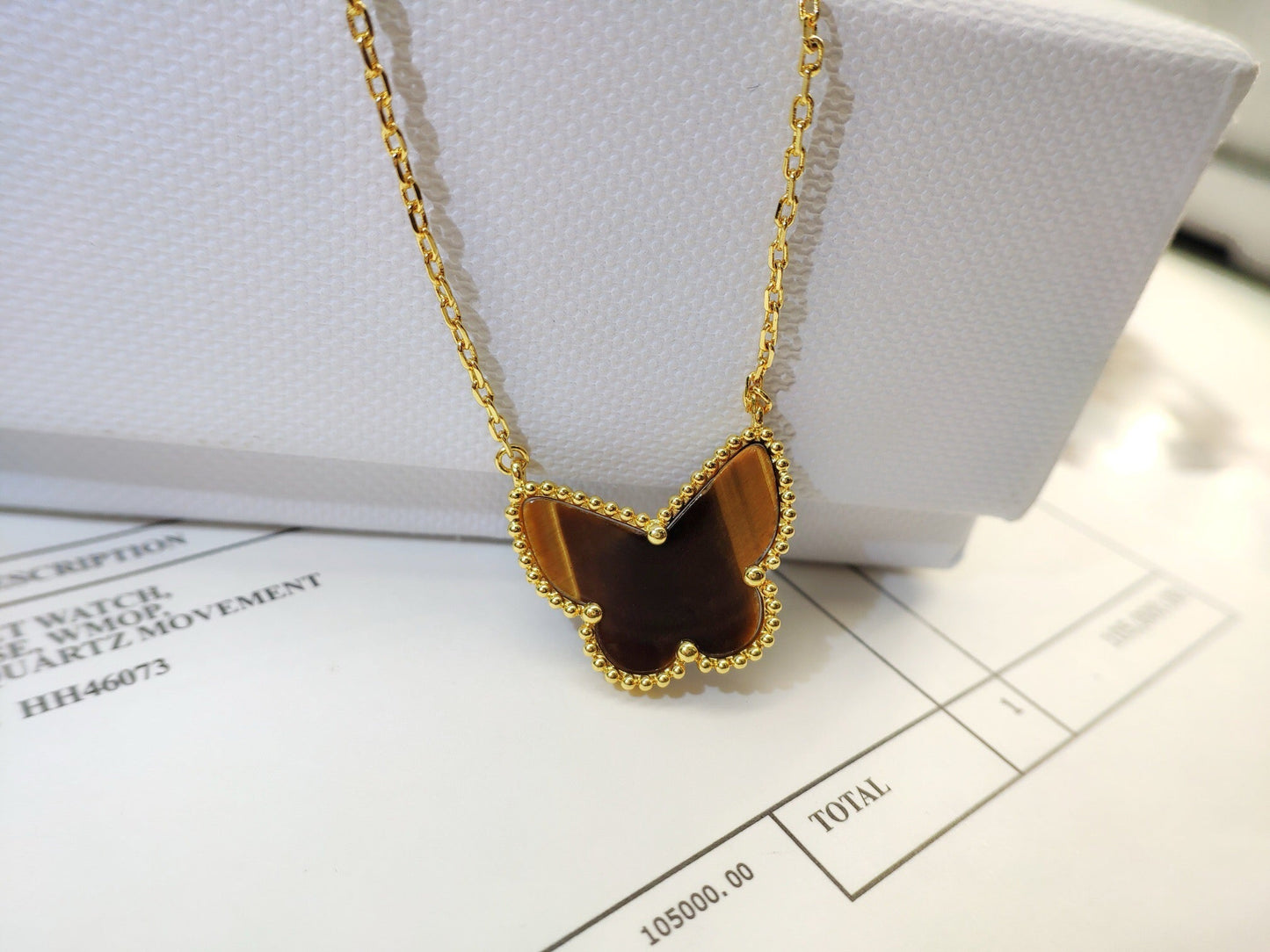 [RAFFINE] TIGER__ EYE BUTTERFLY NECKLACE