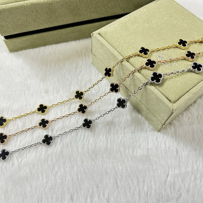 [RAFFINE]CLOVER 6 MOTIF  ONYXS BRACELET