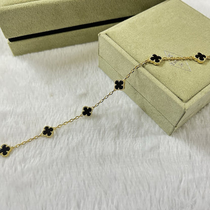 [RAFFINE]CLOVER 6 MOTIF  ONYXS BRACELET