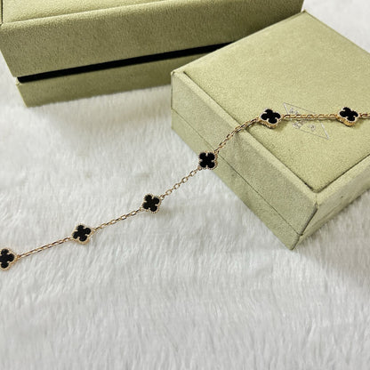 [RAFFINE]CLOVER 6 MOTIF  ONYXS BRACELET