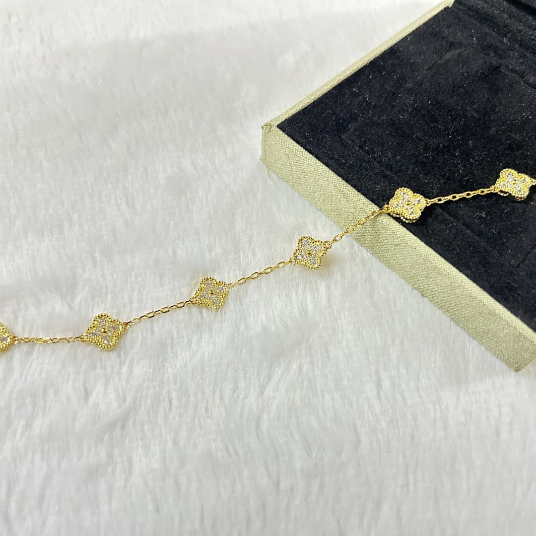 [RAFFINE]CLOVER 6 MOTIF DIAMOND BRACELET