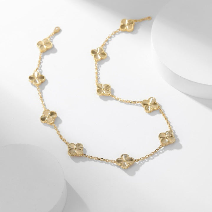 [RAFFINE]CLOVER 10 MOTIFS LASER NECKLACE