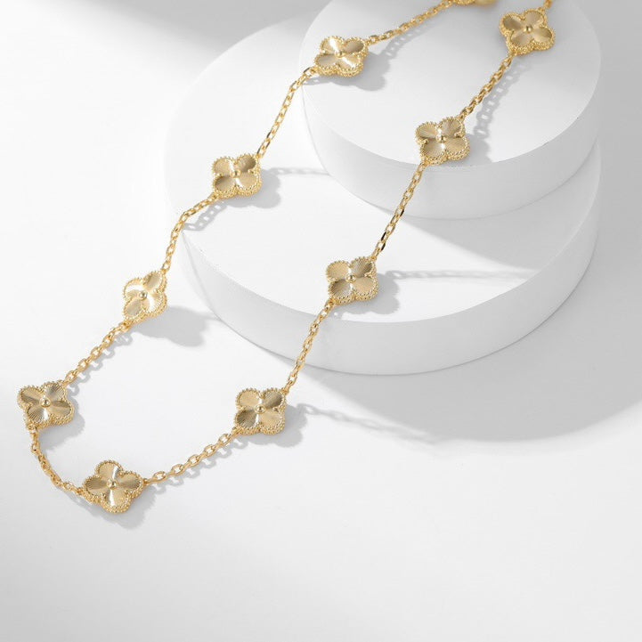 [RAFFINE]CLOVER 10 MOTIFS LASER NECKLACE