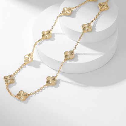 [RAFFINE]CLOVER 10 MOTIFS LASER NECKLACE