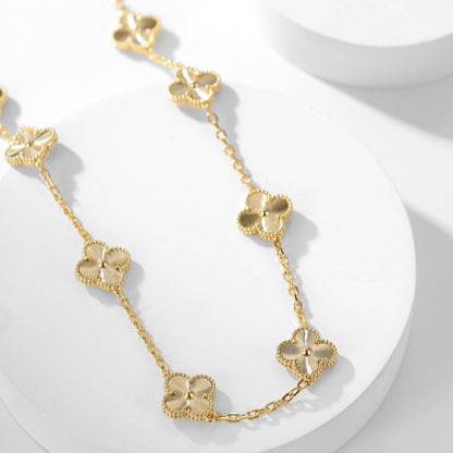 [RAFFINE]CLOVER 10 MOTIFS LASER NECKLACE
