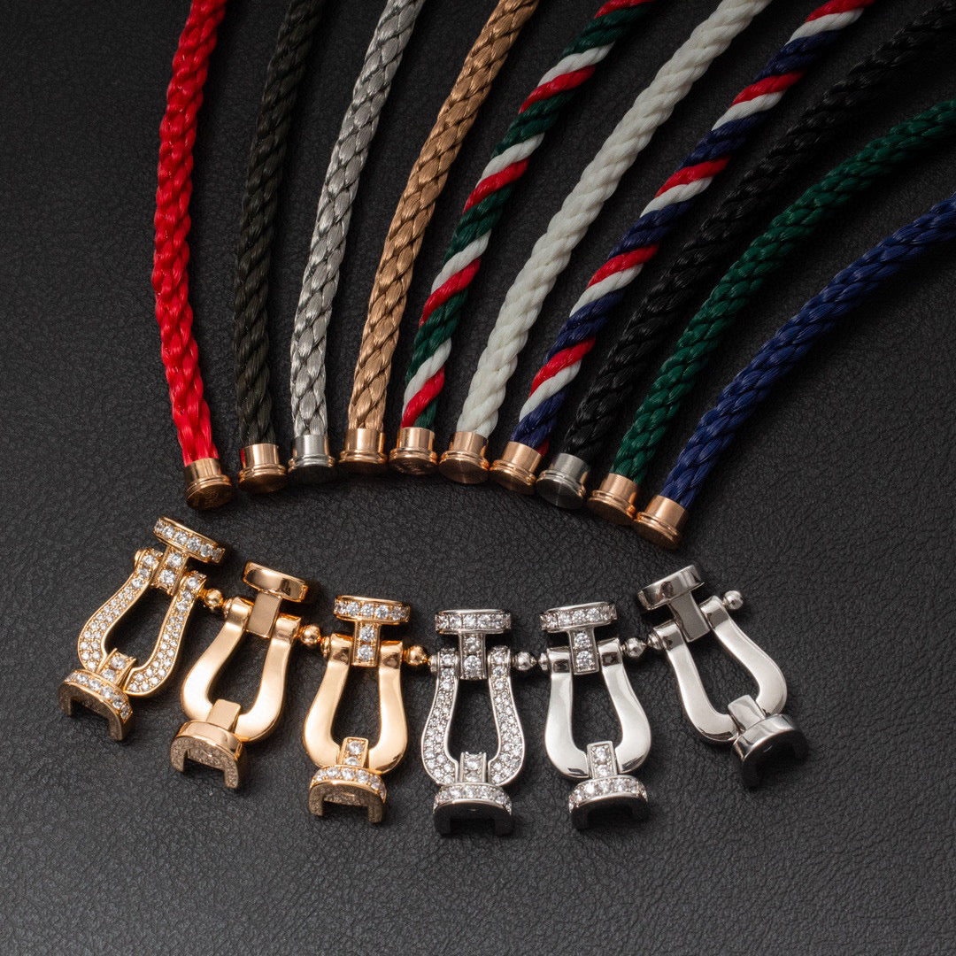 [RAFFINE]FORCE LARGE HORSESHOE FULL DIAMOND BRACELET SILVER