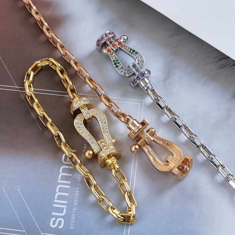 [RAFFINE]FORCE LARGE HORSESHOE CLASP  METAL BRACELET