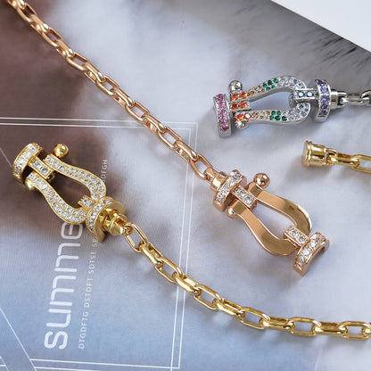 [RAFFINE]FORCE LARGE HORSESHOE CLASP  METAL BRACELET