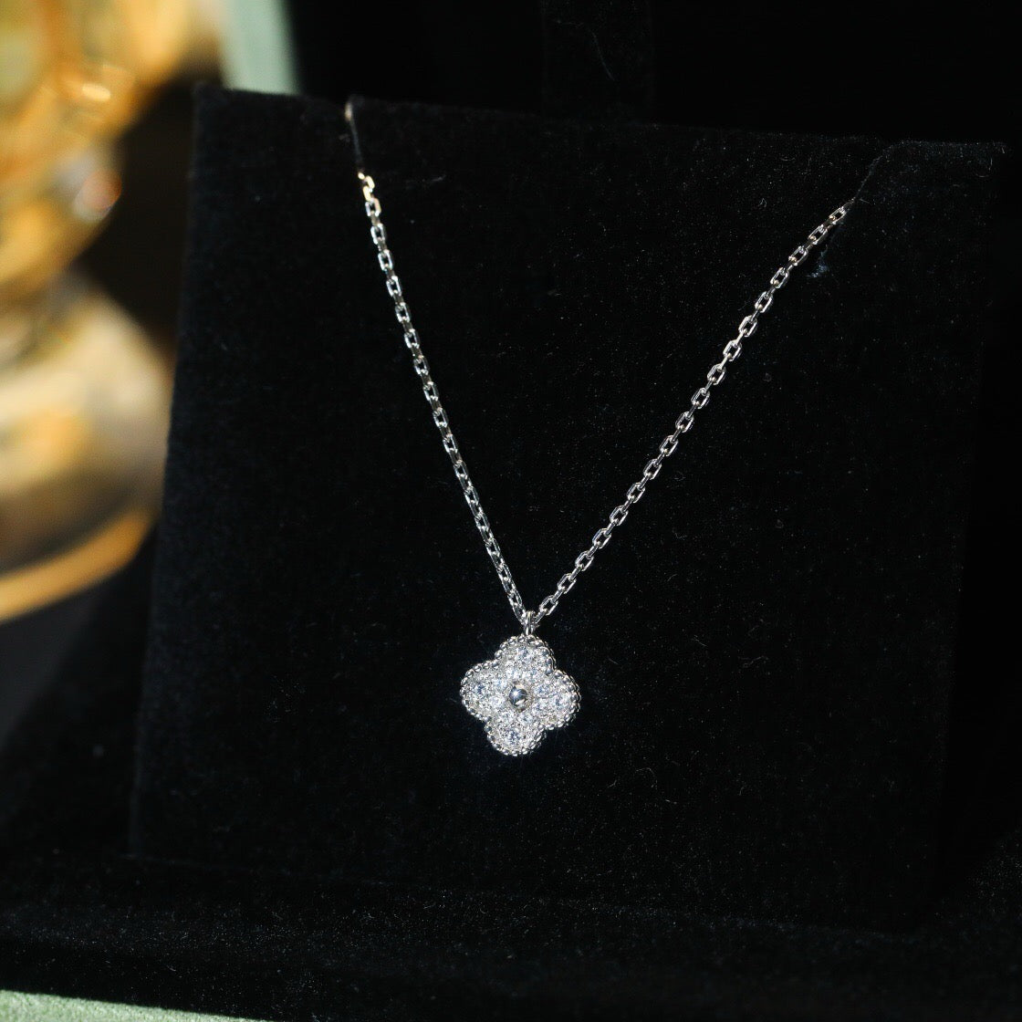 [RAFFINE]CLOVER MINI 9.5MM PENDANT DIAMOND NECKLACE