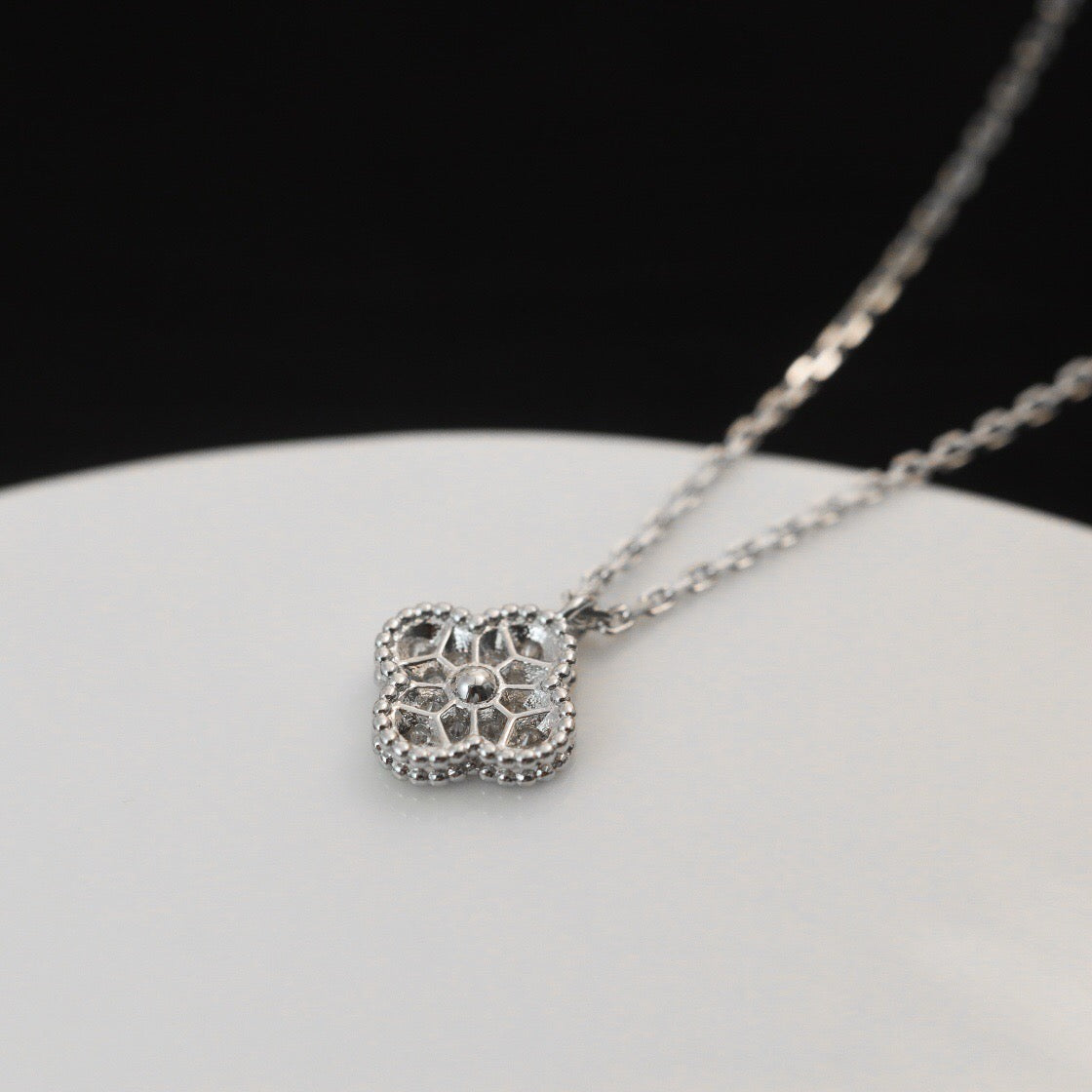 [RAFFINE]CLOVER MINI 9.5MM PENDANT DIAMOND NECKLACE