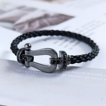 [Raffine]FORCE GROSSE SERIE HUFEISEN SCHWARZES SAMURAI-ARMBAND