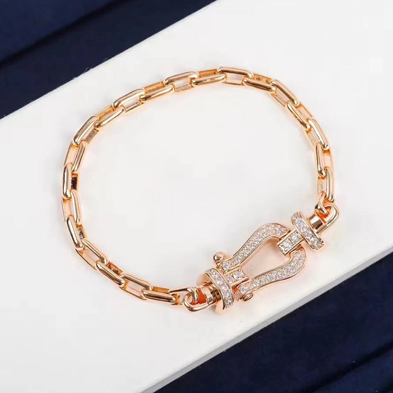 [RAFFINE]FORCE LARGE HORSESHOE CLASP  METAL BRACELET