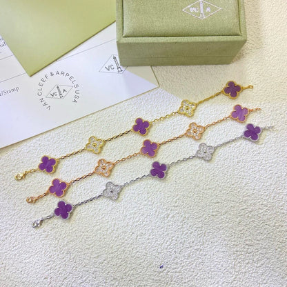 [RAFFINE] CLOVER 5 MOTIF VIOLET BRACELET COLLECTION