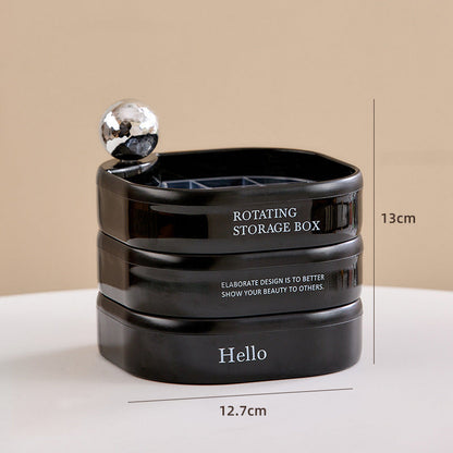 CAJA DE ALMACENAMIENTO DE JOYERÍA GIRATORIA DE MÚLTIPLES CAPAS