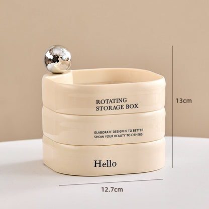 CAJA DE ALMACENAMIENTO DE JOYERÍA GIRATORIA DE MÚLTIPLES CAPAS