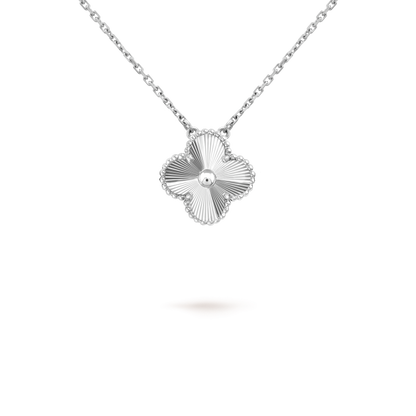 [Raffine]CLOVER 15MM LASER HALSKETTE SILBER