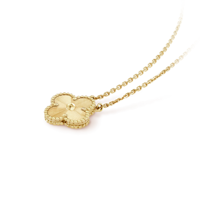 [RAFFINE]CLOVER 15MM LASER NECKLACE