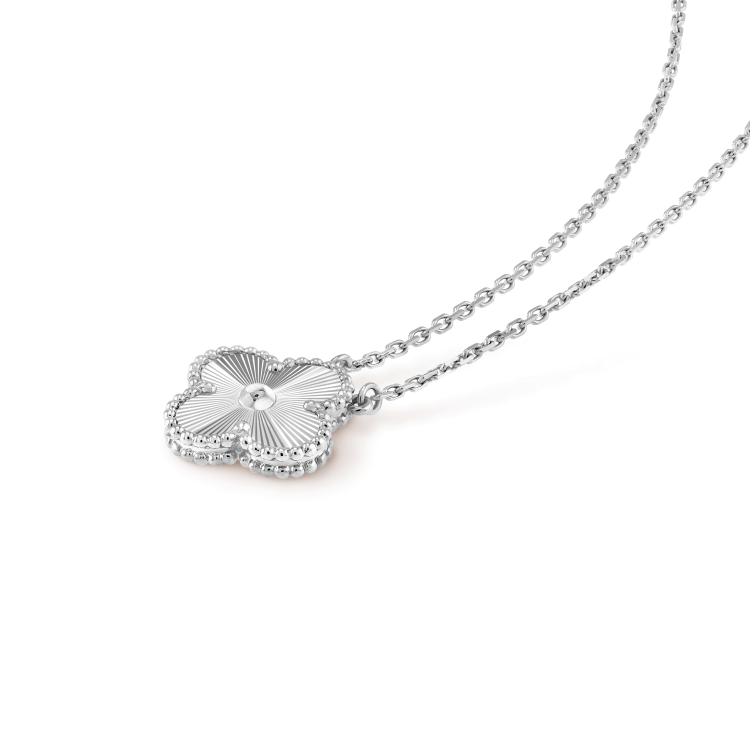 [Raffine]CLOVER 15MM LASER HALSKETTE SILBER