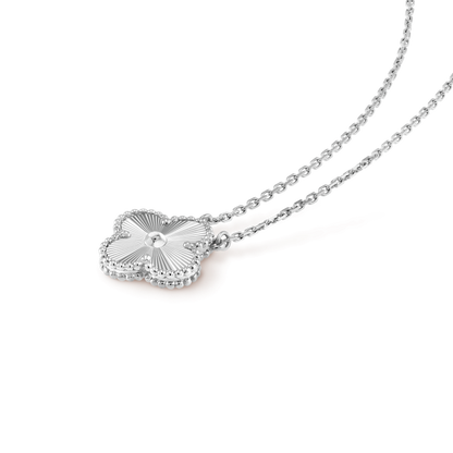 [Raffine]CLOVER 15MM LASER HALSKETTE SILBER
