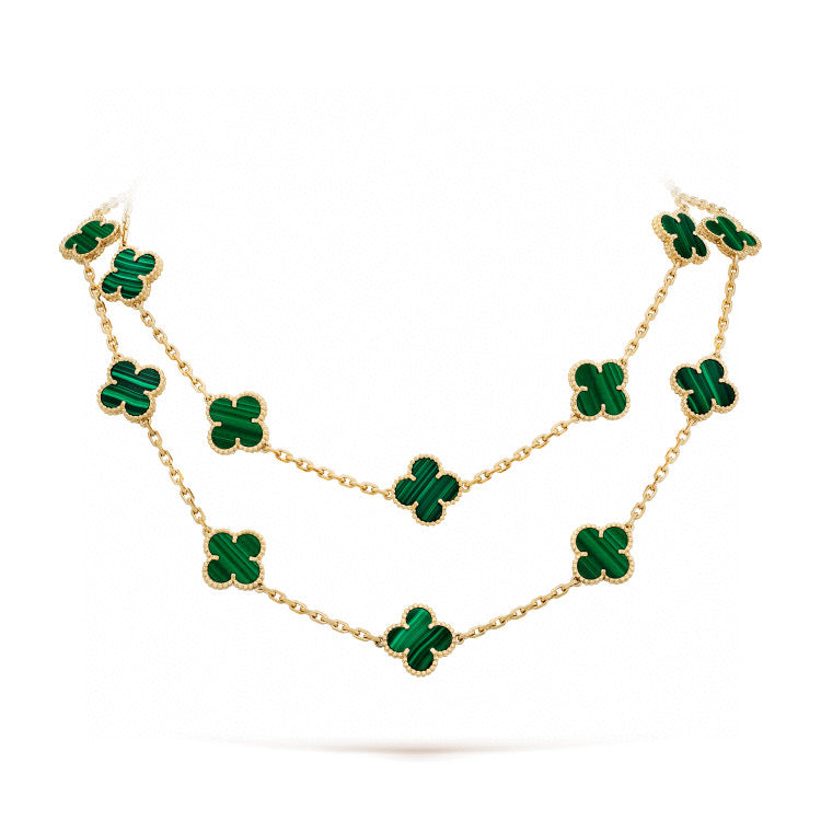 [RAFFINE]CLOVER 20 MOTIFS MALACHITE GOLD